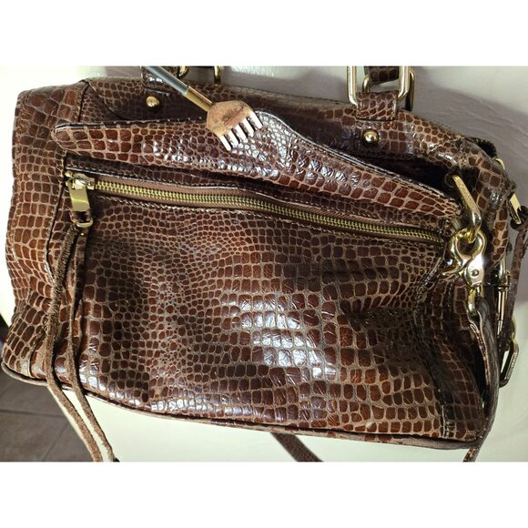 Rebecca Minkoff Croc Print Embossed Leather Medium Sized Shoulder/Handbag - Picture 7 of 11